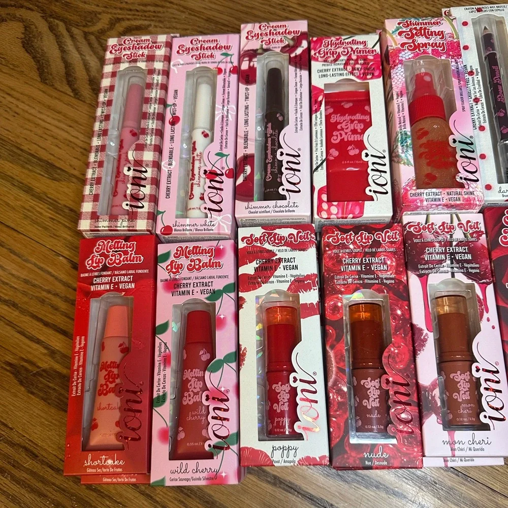 Ioni Cherry On Top Full Collection Limited Edition HTF Blush Balm Pink & Red